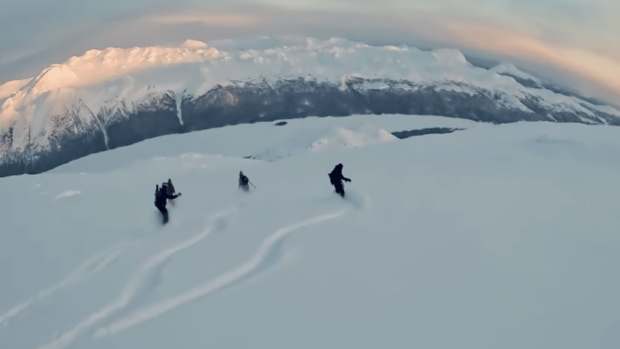friends on a pow day