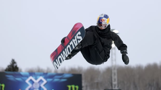 Maddie Mastro of the United States does a practice run before competing in the Women's Snowboard Superpipe during Day Three of the X Games Aspen 2025 at Buttermilk Ski Resort on January 25, 2025 in Aspen, Colorado.