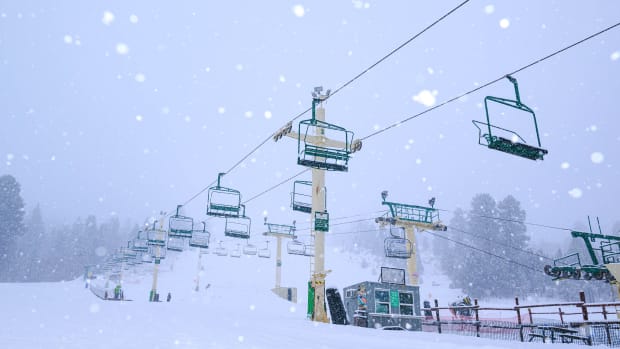 Snowfall at Big Bear.