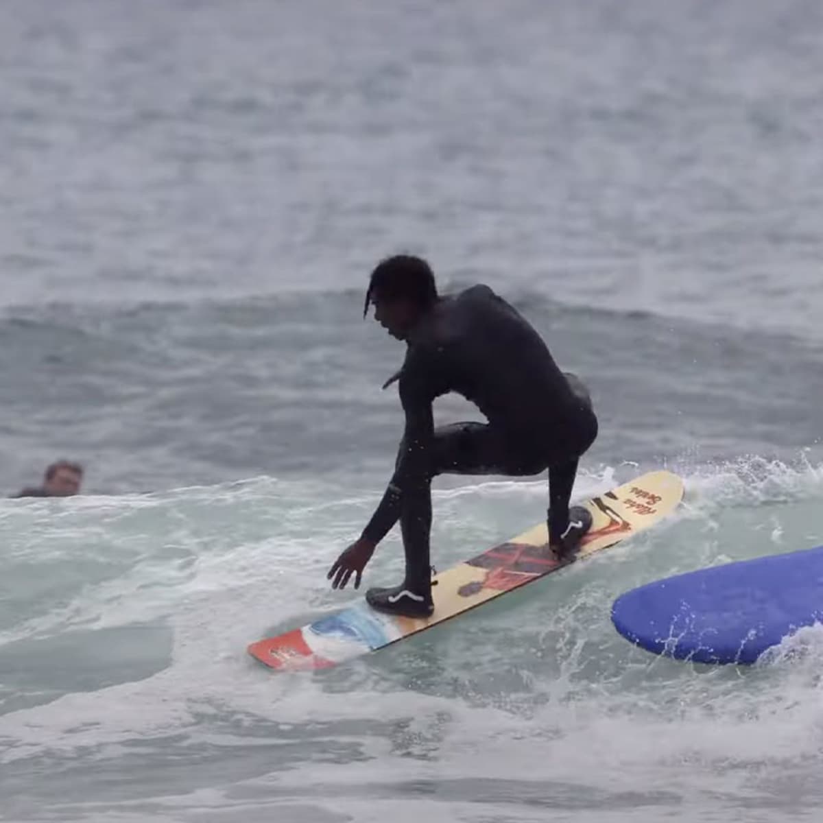 The Real Johnny Tsunami Surfer Shreds a Wave on a Snowboard