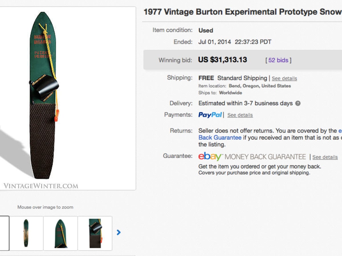 Vintage Burton Snowboard Sells For $31,313.13