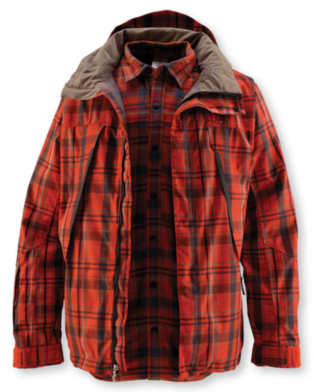 Red plaid snowboard jacket cheap