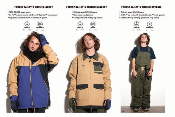 686 スノボウェア上下　Forest Baileyモデル 686 Launches Forest Bailey's Signature Cosmic Collection - Snowboarder