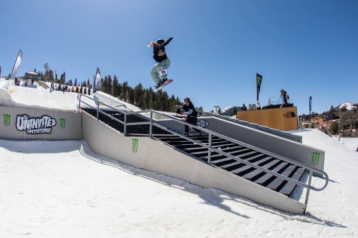 Telma Särkipaju snowboarding during The Uninvited Invitational 2024