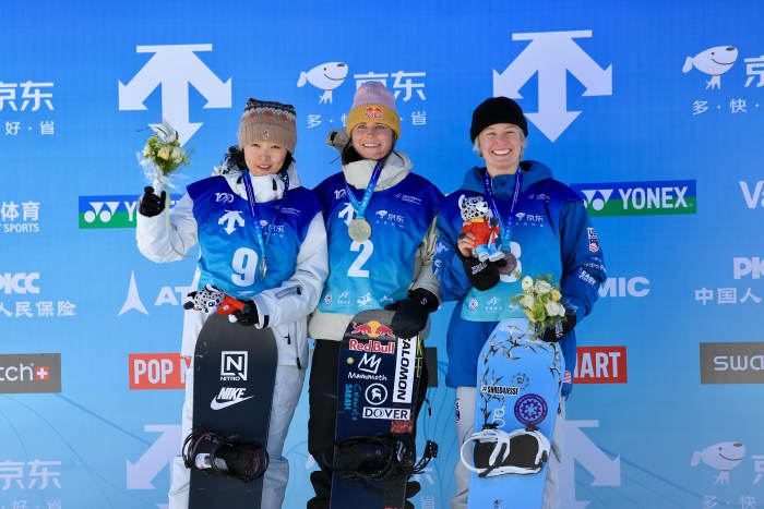 Xuetong Cai, Maddie Mastro and Maddy Schaffrick on the podium in Secret Garden.