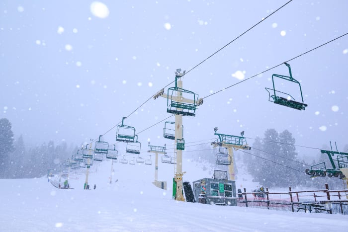 Snowfall at Big Bear.