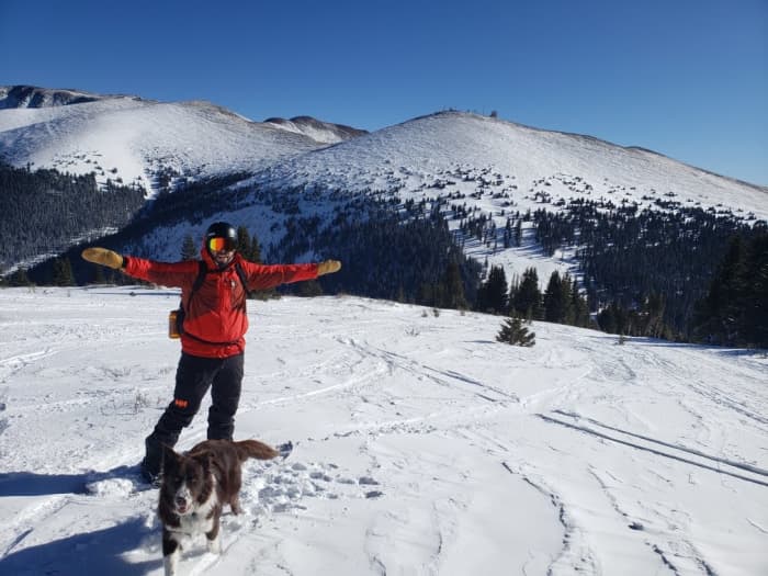 Berthoud's Pass in Colorado with a dog.