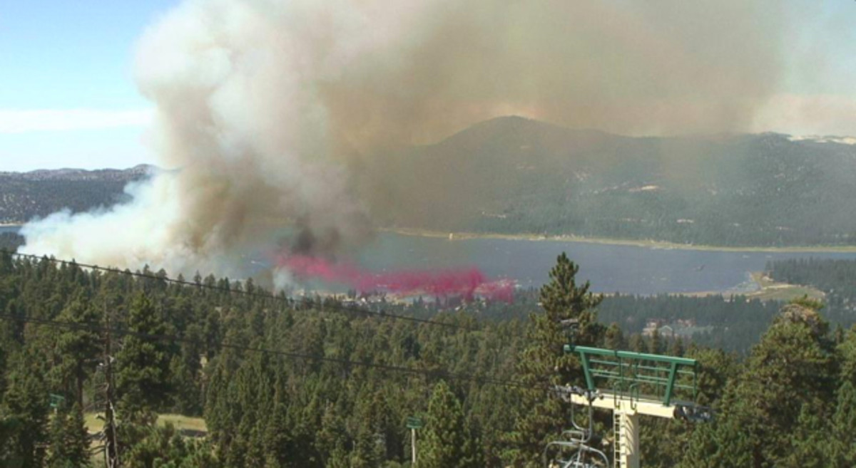Big Bear fire near Snow Summit 50 contained update Snowboarder