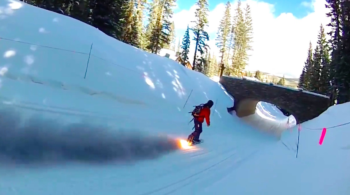 Rocket Powered Snowboard Snowboarder