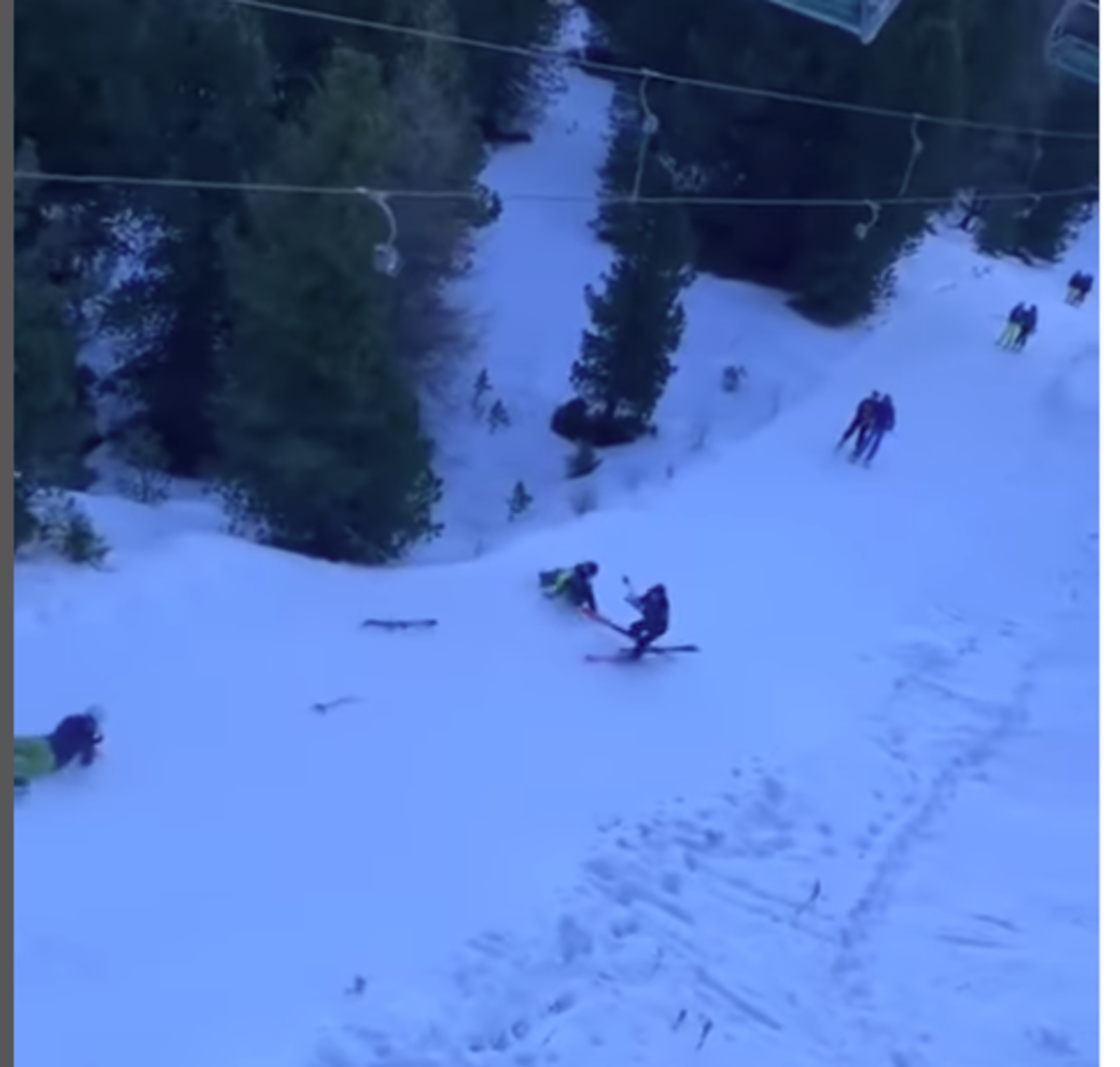 Unbelievable Rope Tow Fail Snowboarder