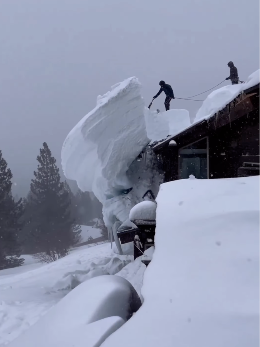 Snow Removal Spectacle Mesmerizing Video of Tahoe Roof Clearing Will