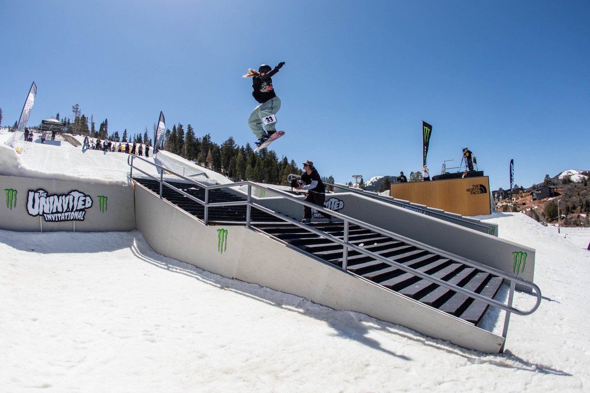 Telma Särkipaju snowboarding during The Uninvited Invitational 2024