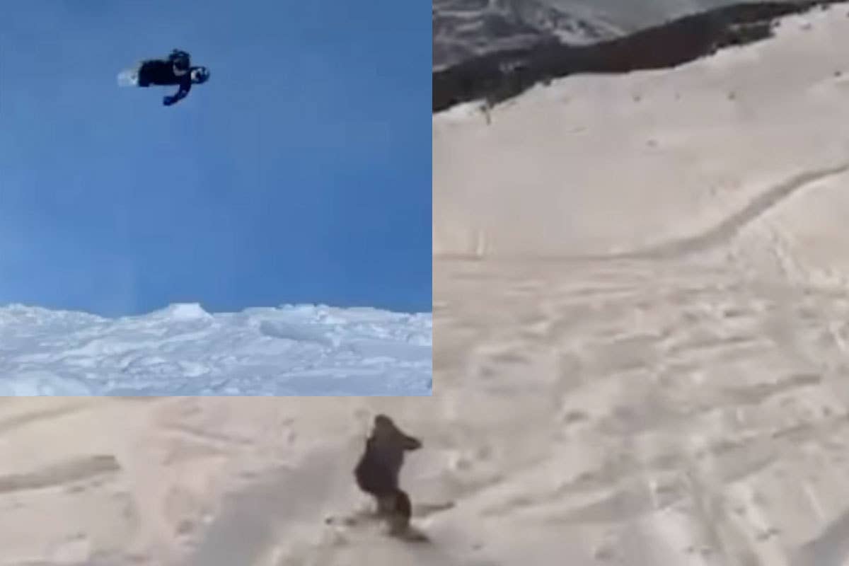 Pov Snowboarder Absolutely Annihilates Skier In The Landing