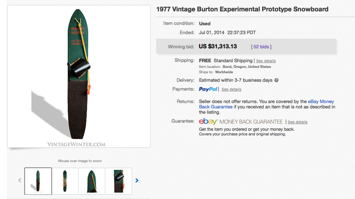 Burton本年度model Vintage Burton Snowboard Sells For $31,313.13 - Snowboarder